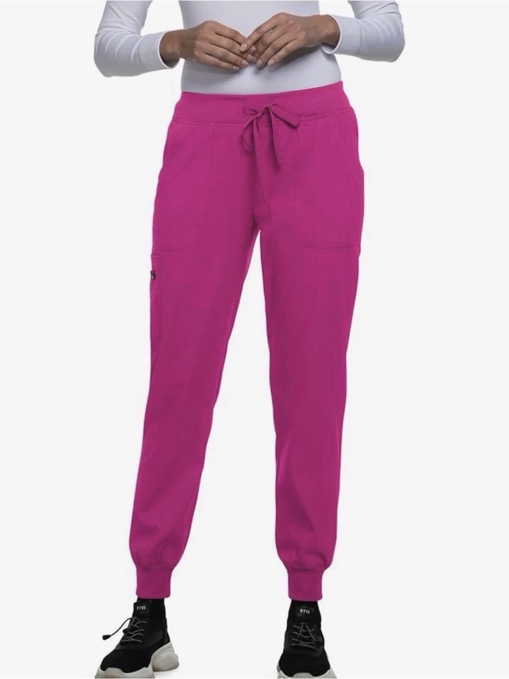 KOI Lite Stretch 750 Women's Fierce Jogger Scrub Azalea Pink Size M-Tall